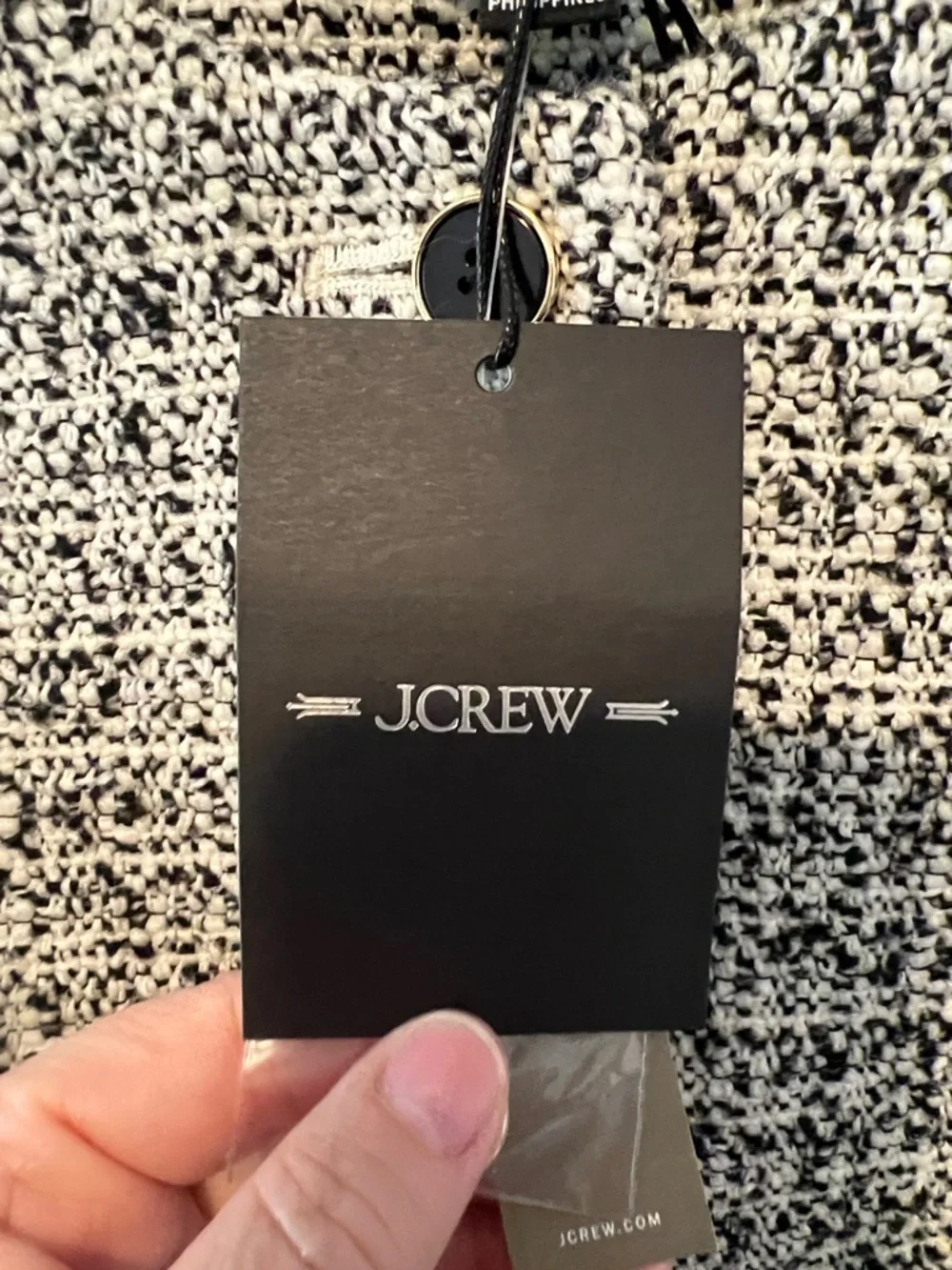 J. Crew Black and White Tweed Vest Size 10 NWT 0406263